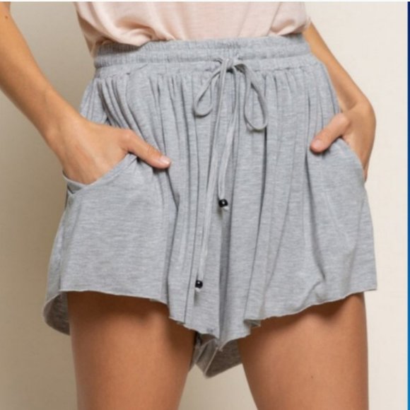 Burgundy Drawstring Jersey Shorts- POL - Picture 6 of 11